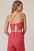 The Line and DOt Clothing Claudine Asymmetrical Top STyle LT5843M in Red; 