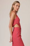 The Line and DOt Clothing Claudine Asymmetrical Top STyle LT5843M in Red; 