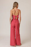 The Line and DOt Clothing Claudine Pants Style LP8615M in Red; Red Striped Wide Leg Pant