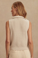 Varley Clothing Amina Half-Zip Knit Style VAR02744 SIBI in SIlver Birch;Half Zip Fall Top; 
