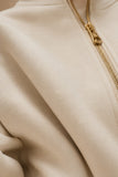 Varley Clothing Arlene Zip-Through Sweat Style VAR03384 in Pristine;  Cream Colored Zip through Stand Collar Sweatshirt