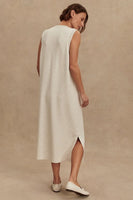Varley Clothing Beatrice Midi Dress Style VAR02786 IVML in Ivory Marl;Ribbed Fall Midi Dress;Sporty Style Dress; 