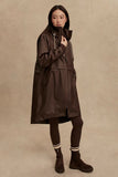 Varley Clothing Kirsten Raincoat Style VAR01423 DATR in Dark Truffle;Chocolate Brown Long Raincoat;Fall Raincoat; 