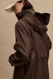 Varley Clothing Kirsten Raincoat Style VAR01423 DATR in Dark Truffle;Chocolate Brown Long Raincoat;Fall Raincoat; 