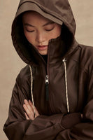 Varley Clothing Kirsten Raincoat Style VAR01423 DATR in Dark Truffle;Chocolate Brown Long Raincoat;Fall Raincoat; 