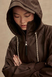 Varley Clothing Kirsten Raincoat Style VAR01423 DATR in Dark Truffle;Chocolate Brown Long Raincoat;Fall Raincoat; 