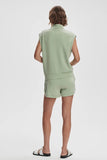 Varley Clothing Loretta Half-Zip Sleeveless Sweatshirt  Style VAR01892 in Snow Sage; 