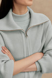 Varley Clothing Varley Enrico Ribbed Knit Jacket Style VAR02762 WISK in Winter Sky; 