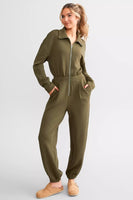 Varley Clothing Jessie Jumpsuit Style VAR01175 in Olive Night; 