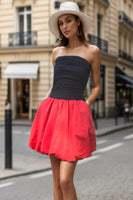 Vava by Joy Han Mimi Tube Buble Dress Style VD3334 in Black with Red;bubble mini dress;Black and Red Mini Bubble Dress; 