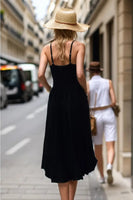 Vava by Joy Han Mira Midi Bubble DRess Style VD3349 in Black;Black Midi Bubble skirt dress; 