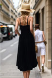 Vava by Joy Han Mira Midi Bubble DRess Style VD3349 in Black;Black Midi Bubble skirt dress; 