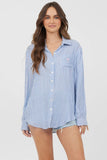 Vintage Havana Striped Beach Shirting style CC11208-Blu in Blue and White Stripe; 