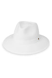 Wallaroo Hats Gabi Ponytail hat in White Style Gabi-WH. Woen's UV rated woven fedora style ponytail sun hat.  Bfree American Summer Collection.