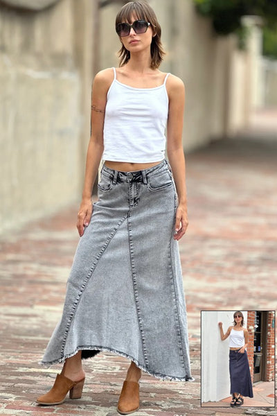 Selma Pieced Denim Maxi Skirt