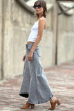 Wash Lab Denim Selma Pieced Denim Maxi Skirt Style WL0233K-2 in Acid Gret and In Raw Denim; Raw Hem Denim Maxi skirt; Wash Lab Raw Hem Denim Skirt; Fall Denim Skirt