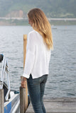 Wooden Ships Anchor V Cotton Style K52C2W432 in Breaker White With Darkest Indigo; 