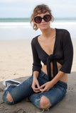 Wooden Ships Ballet Top Style K52C3W207 in Black
