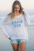 Wooden Ships Beach Bum Crew Cotton Style K50CP3W139 in Breaker White Sky; 