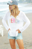 Wooden Ships Beach Multi V Cotton Style K52C2W825 in Breaker White;BEACH sweater;Wooden Ships Beach Sweater; 