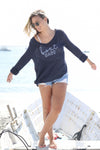 Wooden Ships Boat Babe V Cotton Style K50CPE3W604 in Darkest Indigo Beach Sky;Boat Babe Sweater;Wooden Ships Sweaters