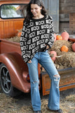 Wooden Ships Boo Boo Crew Chunky Style K57Y2W650 in Black with Pure Snow White; 