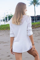 Wooden Ships Knits Beach Lover V Cotton Style K50CPE3W827 in Breaker White and Jack Aqua;Beach Heart Sweater;Wooden SHips Beach Heart Sweater;Wooden Ships Beach Sweater; 