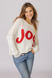Wooden Ships Knits Joy Oversized Chunky Crew style K55Y2W594  in Pure Snow; JOY Holiday Sweater