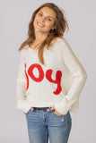 Wooden Ships Knits Joy Oversized Chunky Crew style K55Y2W594  in Pure Snow; JOY Holiday Sweater