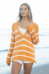 Wooden Ships Margot Stripe Top Cotton Style K50C3W835 in Creamsicle Breaker White; 