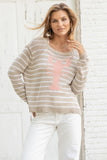 Wooden Ships Striped Lobster Roll Crew Style K54CPE9W426 in Khaki Breaker White Stripe; 