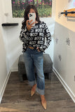 Wooden Ships Boo Boo Crew Chunky Style K57Y2W650 in Black with Pure Snow White; 