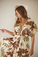 Z L Europe Clothing Palm Maxi Dress Style 34130224 in Beige; Summer Maxi Dress; 