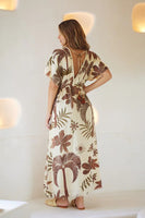 Z L Europe Clothing Palm Maxi Dress Style 34130224 in Beige; Summer Maxi Dress; 