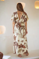 Z L Europe Clothing Palm Maxi Dress Style 34130224 in Beige; Summer Maxi Dress; 