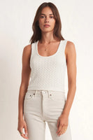 Z Supply CLothing Koa Sweater Tank Style ZW241348 WHT in White;Knit Tank Top;Pointelle Knit Tank Top; 