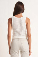 Z Supply CLothing Koa Sweater Tank Style ZW241348 WHT in White;Knit Tank Top;Pointelle Knit Tank Top; 