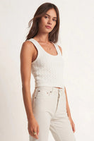 Z Supply CLothing Koa Sweater Tank Style ZW241348 WHT in White;Knit Tank Top;Pointelle Knit Tank Top; 