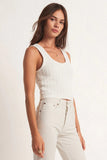 Z Supply CLothing Koa Sweater Tank Style ZW241348 WHT in White;Knit Tank Top;Pointelle Knit Tank Top; 