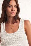 Z Supply CLothing Koa Sweater Tank Style ZW241348 WHT in White;Knit Tank Top;Pointelle Knit Tank Top; 