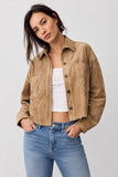 Z Supply Clothing All Day Cropped Suede Jacket style ZJ253339S LIS in Light Suede; 