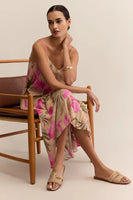 Z Supply Clothing Benson Tropical Maxi Dress Style AD253184 DTN in Desert Tan;Tropical Print Summer Dress; 