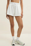 Z Supply Clothing Birdie Short Style ZVS261561S WHT in White. Women's Cotton Blend French Terry Drawcord waist Spring Summer Active style shorts