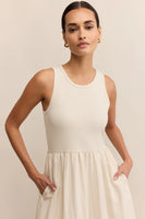 Z Supply Clothing Charlotte Ribbed Midi Dress Style ZD253191 in Crystal and in Black; 