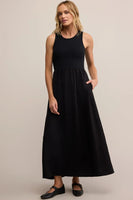 Z Supply Clothing Charlotte Ribbed Midi Dress Style ZD253191 in Crystal and in Black; 