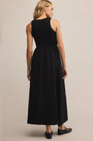 Z Supply Clothing Charlotte Ribbed Midi Dress Style ZD253191 in Crystal and in Black; 