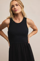 Z Supply Clothing Charlotte Ribbed Midi Dress Style ZD253191 in Crystal and in Black; 