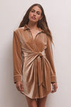 Z Supply Clothing Dallon Velvet Wrap Dress Style ZD234262 MIK;Velvet mini dress; 