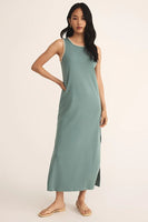 delamer whipstitch rib midi dress Z Supply Delamer Whipstitch Rib Midi Dress In Sage Green