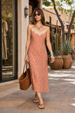 Z Supply Clothing Emela Iris Floral Midi Dress Style ZD263313 CHP in Chili Pepper. Emela Iris Floral Midi Dress styled with leather sandals and a woven tote while shopping in Old Town Scottsdale